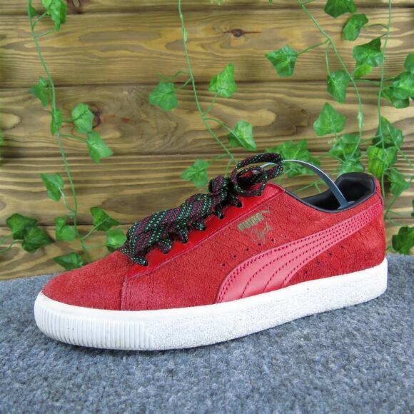 PUMA Women's Clyde Rare Sneaker‎ Red Leather Sz 6 Medium Gently Used 2025 - Picture 1 of 7